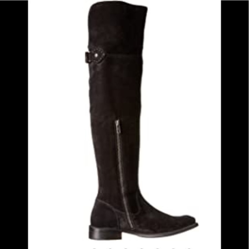 Frye Shirley black suede tall boots in size 6